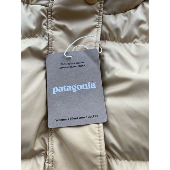 Patagonia Women’s Silent Down Jacket Beeswax Tan (Pale Yellow) NWT Size Large - Picture 2 of 10